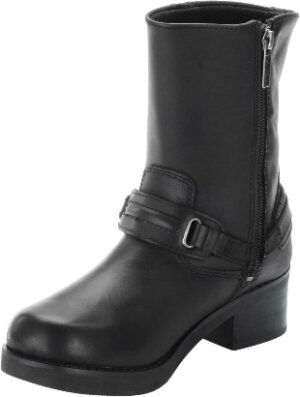 Women's Christa Black 8-Inch Harness Boots, 2-Inch Heel 
