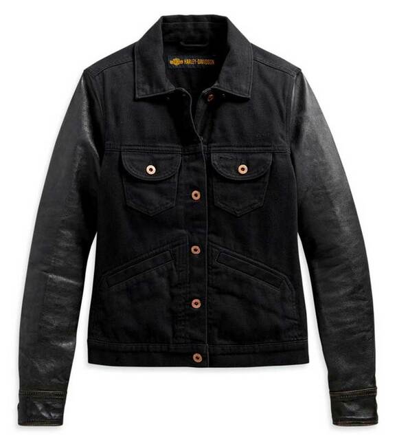 Logo Leather Sleeves Denim Jean Jacket – HARLEY-DAVIDSON® OF BANGKOK ...