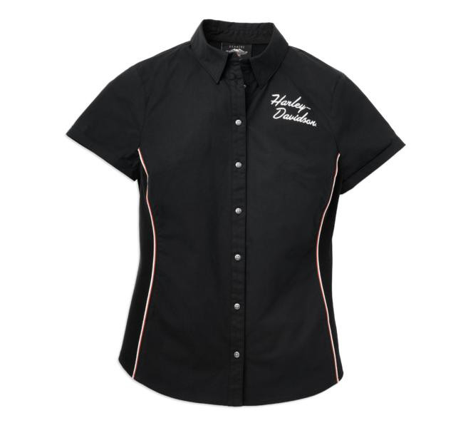 Women’s Iconic Button Front Stripe Detail Shirt – HARLEY-DAVIDSON® OF ...