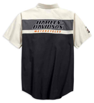Harley-Davidson Men's Racing Colorblocked Short Sleeve Woven Shirt - Image 3