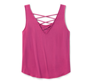 Women's Bling H-D® Moto Wings Laced Back Tank - Fuchsia - Image 3