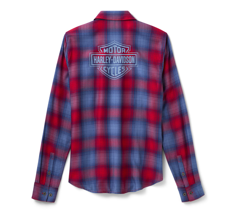 NEW ARRIVAL Women's H-D Essential Plaid Button Front Shirt