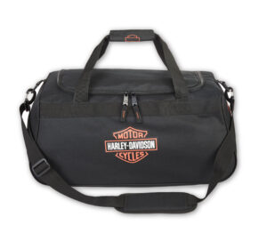 Bar & Shield Logo Duffel in Black/Orange - Image 3