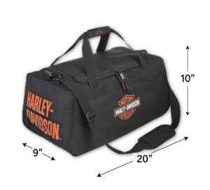 Bar & Shield Logo Duffel in Black/Orange - Image 4